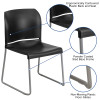Flash Furniture Full Back Contoured Stack Chair with Sled Base Black - RUT-238A-BK-GG