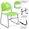 Flash Furniture HERCULES Series High Density Ultra Compact Stack Chair Green - RUT-188-GN-GG