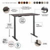Bush Furniture Move 60 Series 60W x 30D Height Adjustable Table Standing Desk - M6S6030SGBK