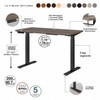 Move 60 Series by Bush Business Furniture 48W x 24D Height Adjustable Standing Desk Modern Hickory - M6S4824MHBK