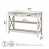 Bush Key West Console Table with Drawers and Shelves Linen White Oak - KWT248LW-03