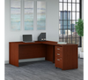 Bush Business Furniture Series C 60W L Shaped Desk with 3 Drawer Mobile File Cabinet in Mahogany - SRC146MASU