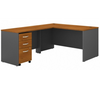 Bush Business Furniture Series C 60W L Shaped Desk with 3 Drawer Mobile File Cabinet in Natural Cherry - SRC146NCSU