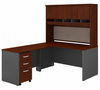 Bush Business Furniture Series C 60W L Shaped Desk with Hutch and Mobile File Cabinet in Hansen Cherry - SRC147HCSU