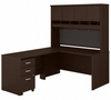 Bush Business Furniture Series C 60W L Shaped Desk with Hutch and Mobile File Cabinet in Mocha Cherry - SRC147MRSU