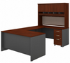 Bush Business Furniture Series C 60W U Shaped Desk with Hutch and Mobile File Cabinet in Hansen Cherry- SRC149HCSU