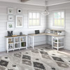 Bush Furniture Mayfield 60W L Shaped Desk and Cube Bookcase Package Shiplap Gray - MAY013GW2
