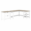 Bush Furniture Mayfield 60W L Shaped Computer Desk Package Shiplap Gray - MAY011GW2