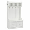 Kathy Ireland Bush Furniture Woodland 40W Hall Tree and Shoe Storage Bench White Ash - WDL001WAS