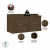 Kathy Ireland Bush Furniture Woodland 40W Shoe Storage Bench and Wall Mounted Coat Rack Ash Brown - WDL003ABR