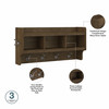Kathy Ireland Bush Furniture Woodland 40W Entryway Bench and Wall Mounted Coat Rack Ash Brown - WDL010ABR