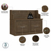 Kathy Ireland Bush Furniture Woodland Entryway Storage Set with Hall Trees and Shoe Bench Ash Brown - WDL011ABR