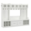 Kathy Ireland Bush Furniture Woodland Full Entryway Storage Set with Coat Rack and Shoe Bench White Ash - WDL013WAS