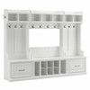 Kathy Ireland Bush Furniture Woodland Full Entryway Storage Set with Coat Rack and Shoe Bench White Ash - WDL014WAS