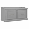 Kathy Ireland Bush Furniture Woodland 40W Shoe Storage Bench Cape Cod Gray - WDS140CG-03