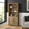 Kathy Ireland® Home by Bush Furniture Cottage Grove Tall 5 Shelf Bookcase with Doors in Reclaimed Pine - CGB132RCP-03