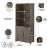 Kathy Ireland Bush Furniture Cottage Grove Tall 5 Shelf Bookcase with Doors Restored Gray - CGB132RTG-03