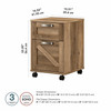 Kathy Ireland Bush Furniture Cottage Grove 2 Drawer Mobile File Cabinet Reclaimed Pine - CGF116RCP-03