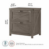 Kathy Ireland Bush Furniture Cottage Grove 2 Drawer Lateral File Cabinet Restored Gray - CGF129RTG-03