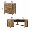 Kathy Ireland Bush Furniture Cottage Grove 60W L Shaped Desk w 2 Drawer Lateral File Reclaimed Pine - CGR004RCP