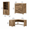 Kathy Ireland by Bush Furniture Cottage Grove 60W L Shaped Desk Package Reclaimed Pine - CGR005RCP