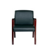 Alera Reception Lounge WL Series Guest Chair Black Seat/Black Back Mahogany Base - ALERL4319M