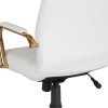 Flash Furniture High Back White LeatherSoft Executive Swivel Office Chair with Gold Frame - GO-2286H-WH-GLD-GG