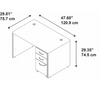 Bush Series C 48W x 30D Desk Shell with 3 Drawer File - SRE232MRSU