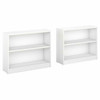 Bush Universal Bookcases Collection 2 Shelf Bookcase Set of 2 Pure White - UB001PW