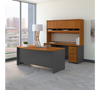 Bush Series C 72W Bow Front Desk with Credenza, Hutch and Storage - SRC082NCSU