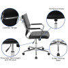 Flash Furniture Mid-Back Black LeatherSoft Contemporary Ribbed Executive Swivel Office Chair- BT-20595M-1-BK-GG