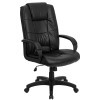 Flash Furniture LeatherSoft Swivel Office Chair Black - CX-1179H-BK-GG