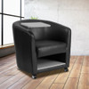 Flash Furniture Black LeatherSoft Guest Chair with Tablet Arm, Casters and Storage - BT-8220-BK-CS-GG