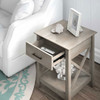 Bush Furniture Key West Nightstand with Drawer in Washed Gray - KWT120WG-03