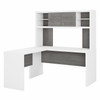 Bush Business Furniture Echo by Kathy Ireland L-Shaped Desk with Hutch White/Modern Gray - ECH031WHMG