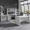 Bush Business Furniture Echo by Kathy Ireland 60W Bow Front Desk Package White/Modern Gray - ECH029WHMG