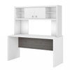 Bush Business Furniture Echo by Kathy Ireland 60W Credenza/Desk with Hutch White/Modern Gray - ECH030WHMG