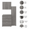 Bush Business Furniture Echo by Kathy Ireland Modular 44W Closet Storage Cabinet System w Wall Mount Cabinets Platinum Gray - CLS005PG