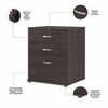 Bush Business Furniture Echo by Kathy Ireland 28W 3 Drawer Storage Cabinet Storm Gray - CLS328SG-Z