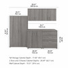 Bush Business Furniture Echo by Kathy Ireland  Modular 92W Laundry Storage Cabinet System w Wall Mount Cabinets Platinum Gray - LNS003PG