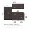 Bush Business Furniture Echo by Kathy Ireland  Modular 92W Laundry Storage Cabinet System w Wall Mount Cabinets Storm Gray - LNS003SG