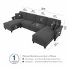 Bush Furniture 131W Sectional Couch with Double Chaise Lounge - CVY130BCGH-03K