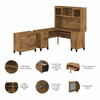 Bush Furniture 60W L Desk w Hutch and Lateral File - SET008FW