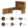 Bush Furniture 72W L Desk w Hutch and Lateral File - SET009FW