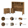 Bush Furniture 72W L Desk w Hutch and Bookcase - SET011FW