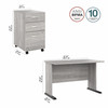 Bush Furniture 48W Computer Desk with 3 Drawer Mobile File Cabinet - STA001PGSU