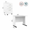 Bush Furniture 36W Small Computer Desk with 3 Drawer Mobile File Cabinet - STA005WHSU