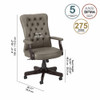 Bush Furniture Mayfield High Back Tufted Office Chair with Arms - MAYCH2303WGL-Z
