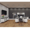 Safco Mayline Mirella Low Wall Cabinet Glass Doors Stone Gray - MRLWCGDSGY