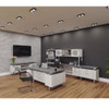 Safco Mayline Mirella Low Wall Cabinet Glass Doors Stone Gray - MRLWCGDSGY